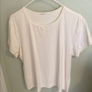 Cream Short Sleeve T-Shirt Versatile Top